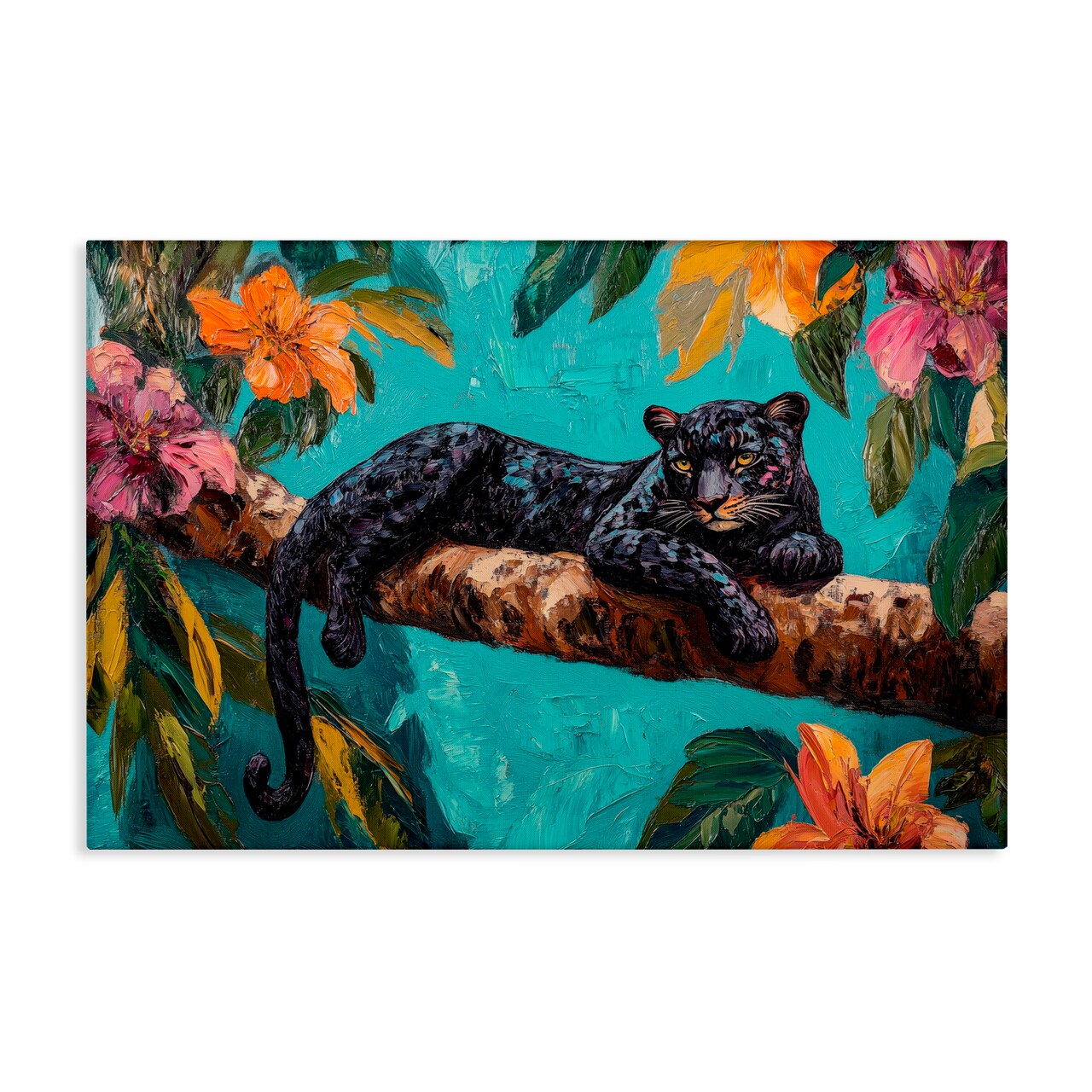 Stupell Industries Lazy Day Black Leopard Canvas, design by Petal Prints Design